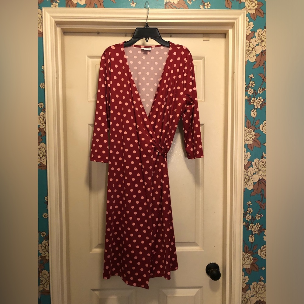 Lularoe Red Polka Dot Wrap Michelle Dress